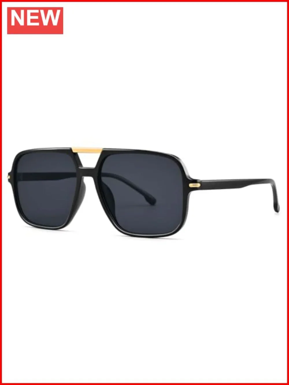 Oversized Retro Aviator Sunglasses Square Frame UV400 Unisex